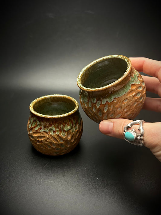 mossy mini whiskey cup set