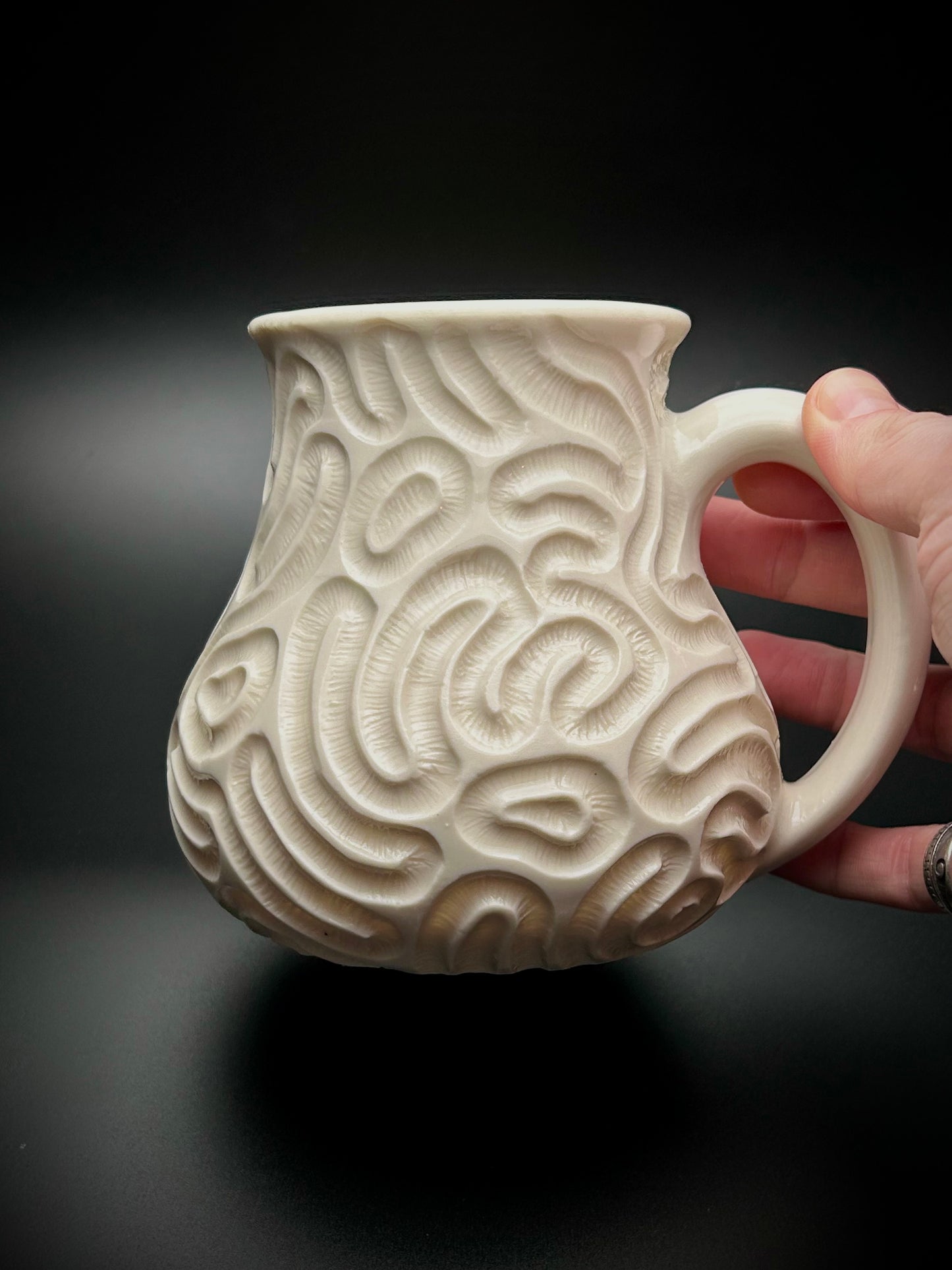 brain coral porcelain mug
