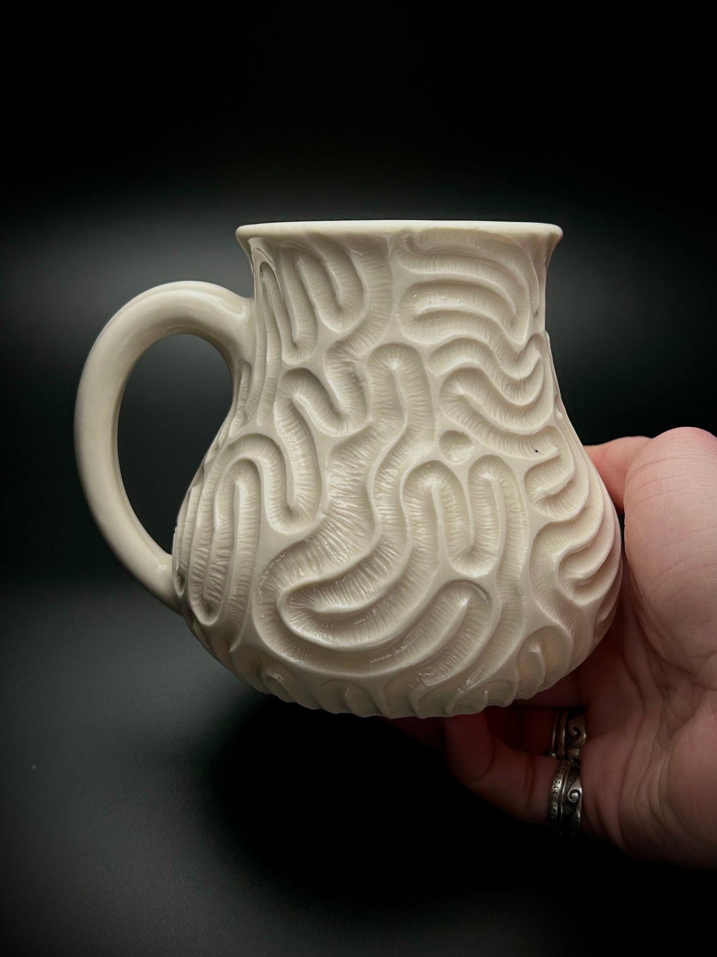 brain coral porcelain mug