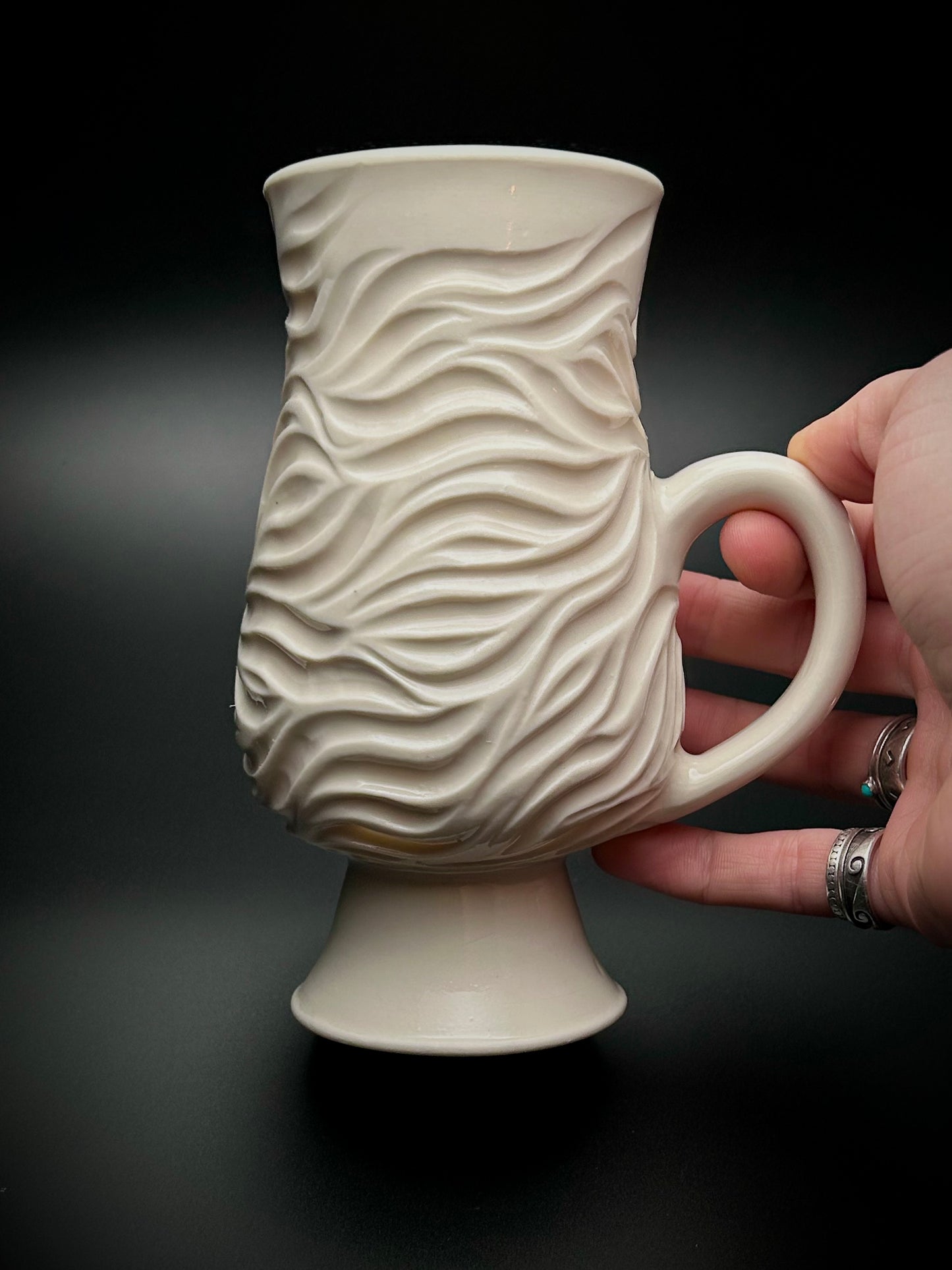 porcelain waves for a queen mug