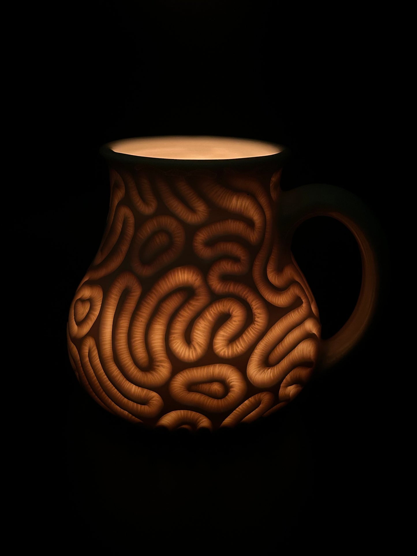 brain coral porcelain mug
